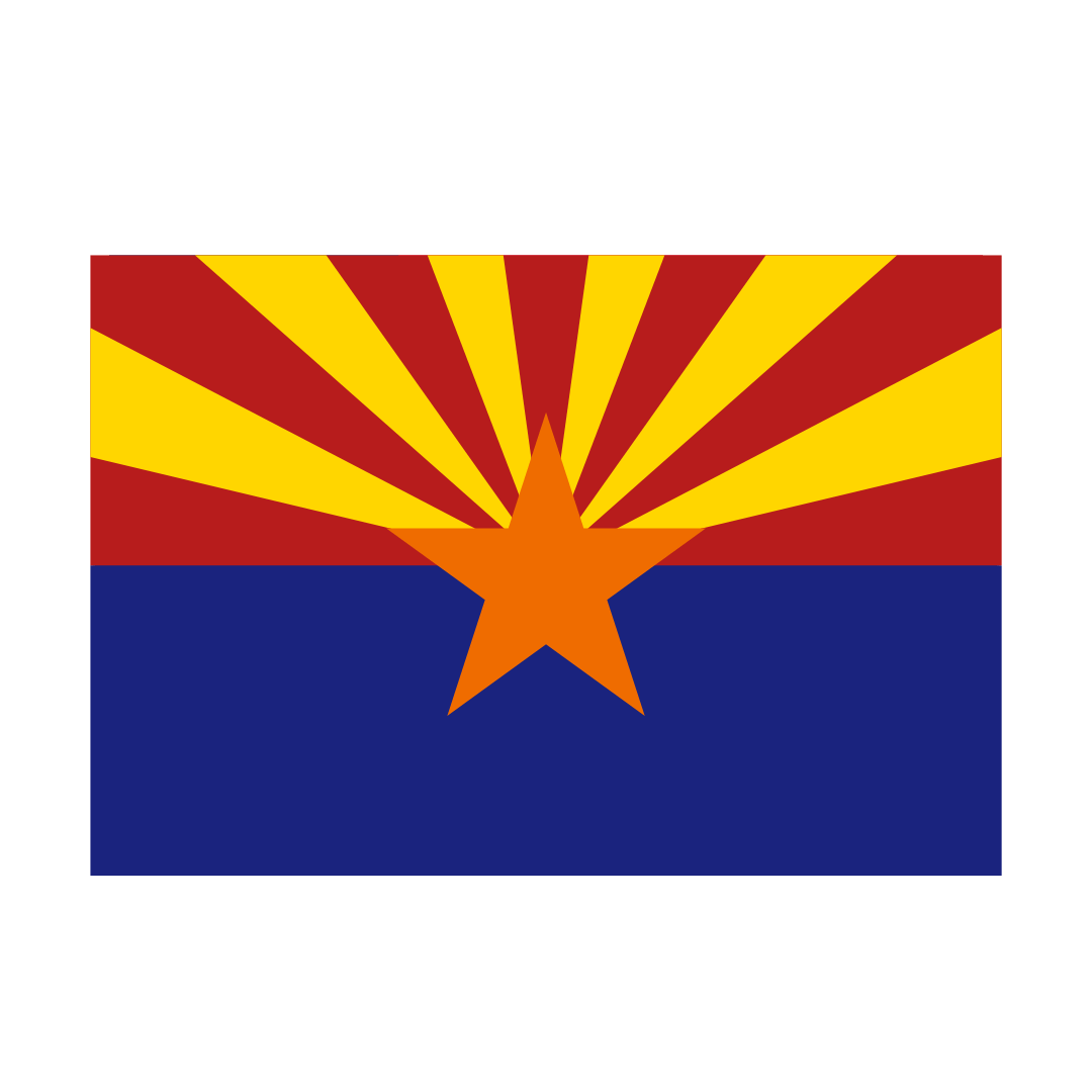 graphic of Arizona state flag to represent ABA Therapy services in this state